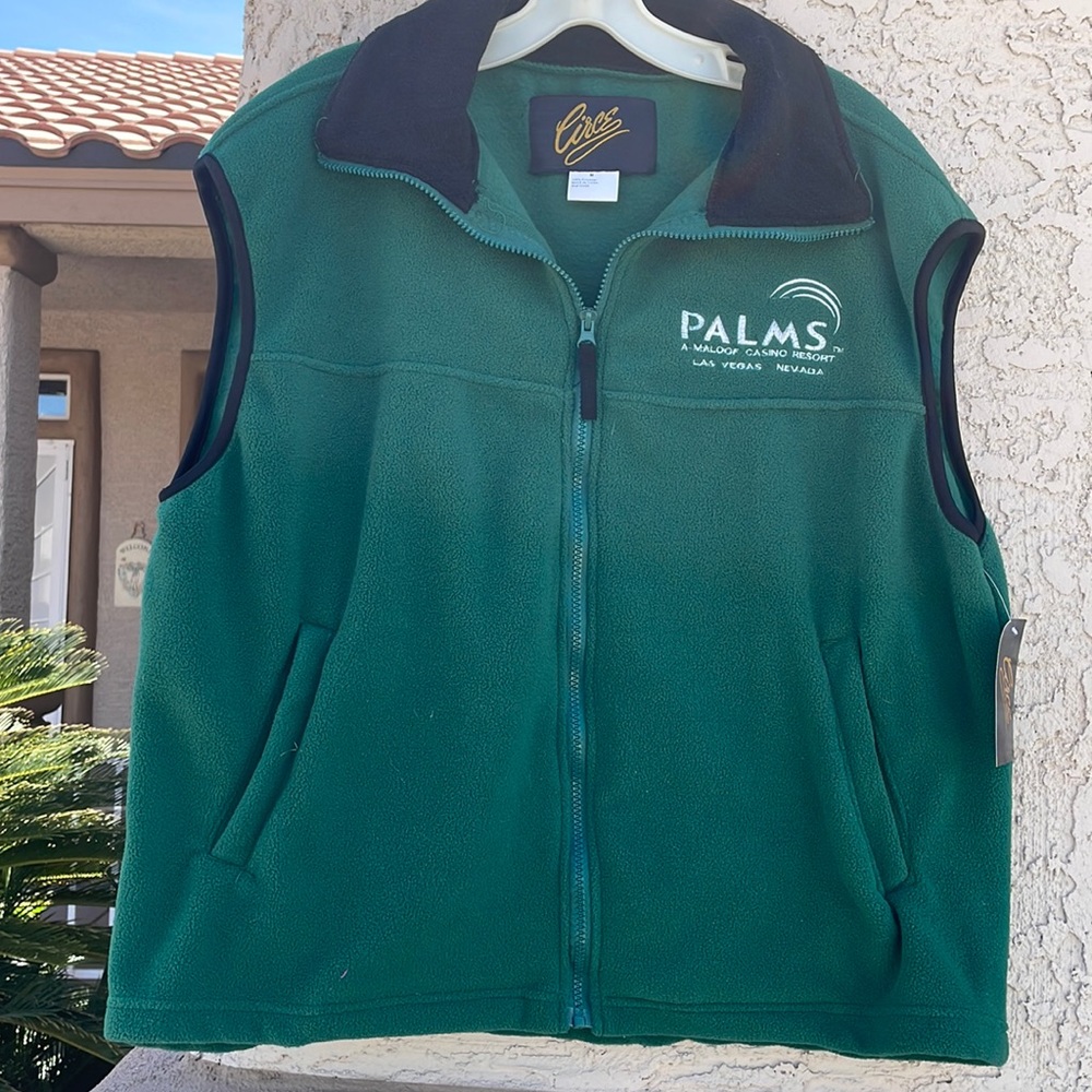 Vintage NWT Palms casino Vest “Circe” Las Vegas, Green sizeM 24” arm pit/arm pit